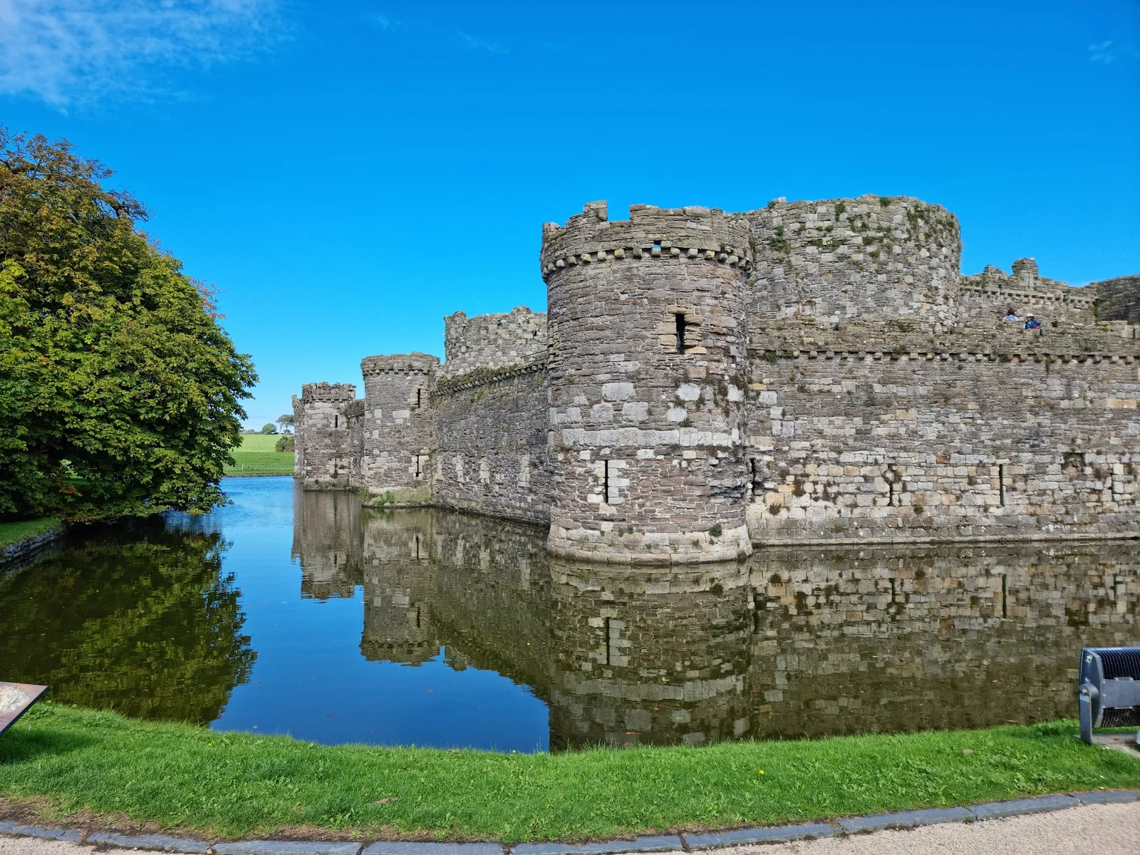 Beaumaris Castle's concentric walls and water-filled moat