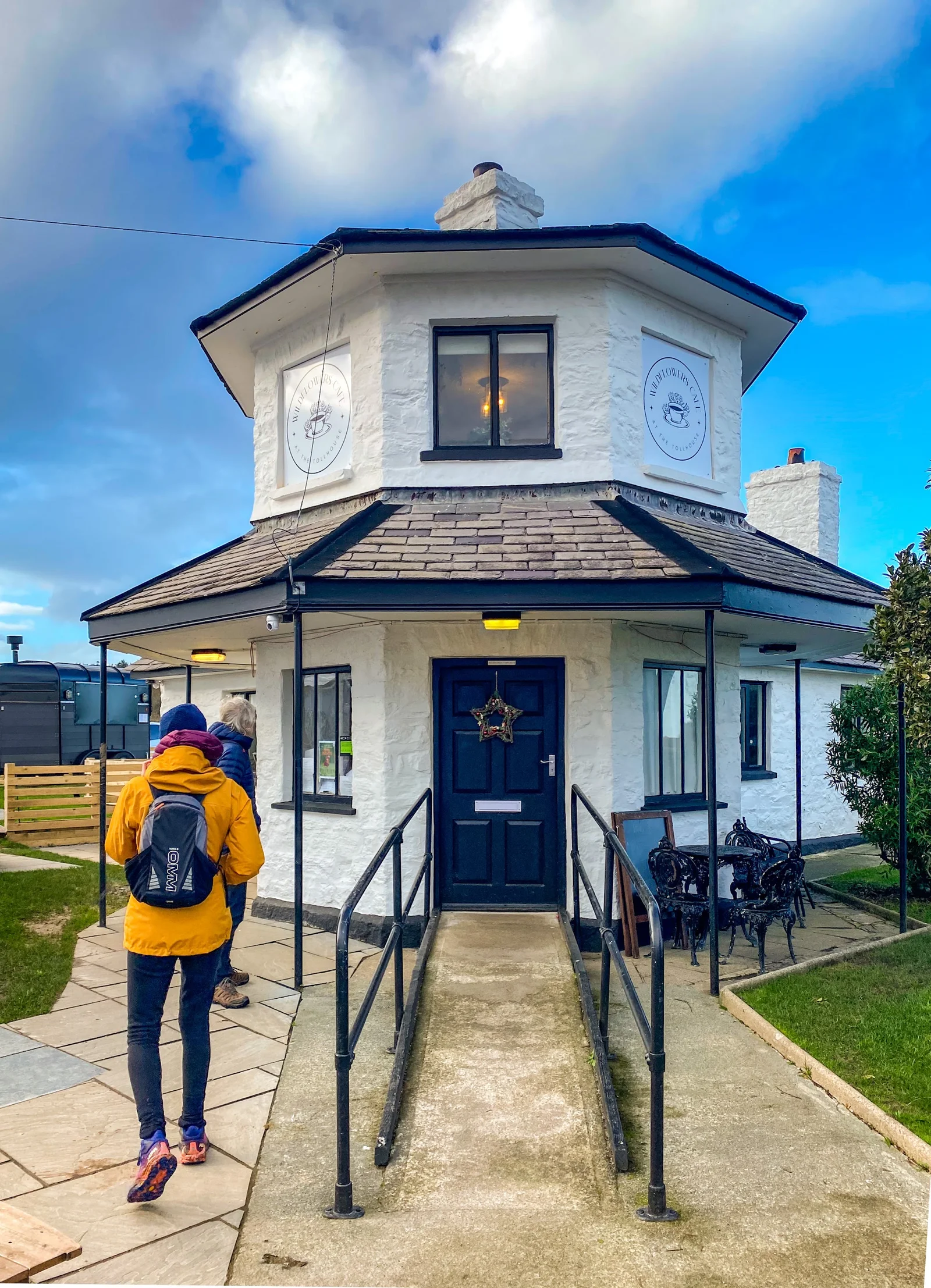 Wildflowers Café inside the stone tollhouse at Penrhos Coastal Park, Holy Island, Anglesey