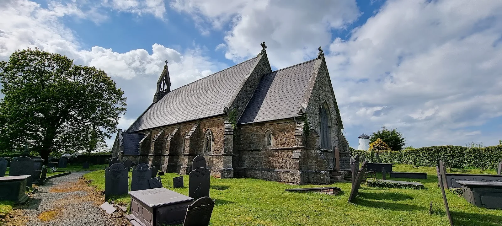 St Michael's Church and churchyard at Gaerwen, Anglesey