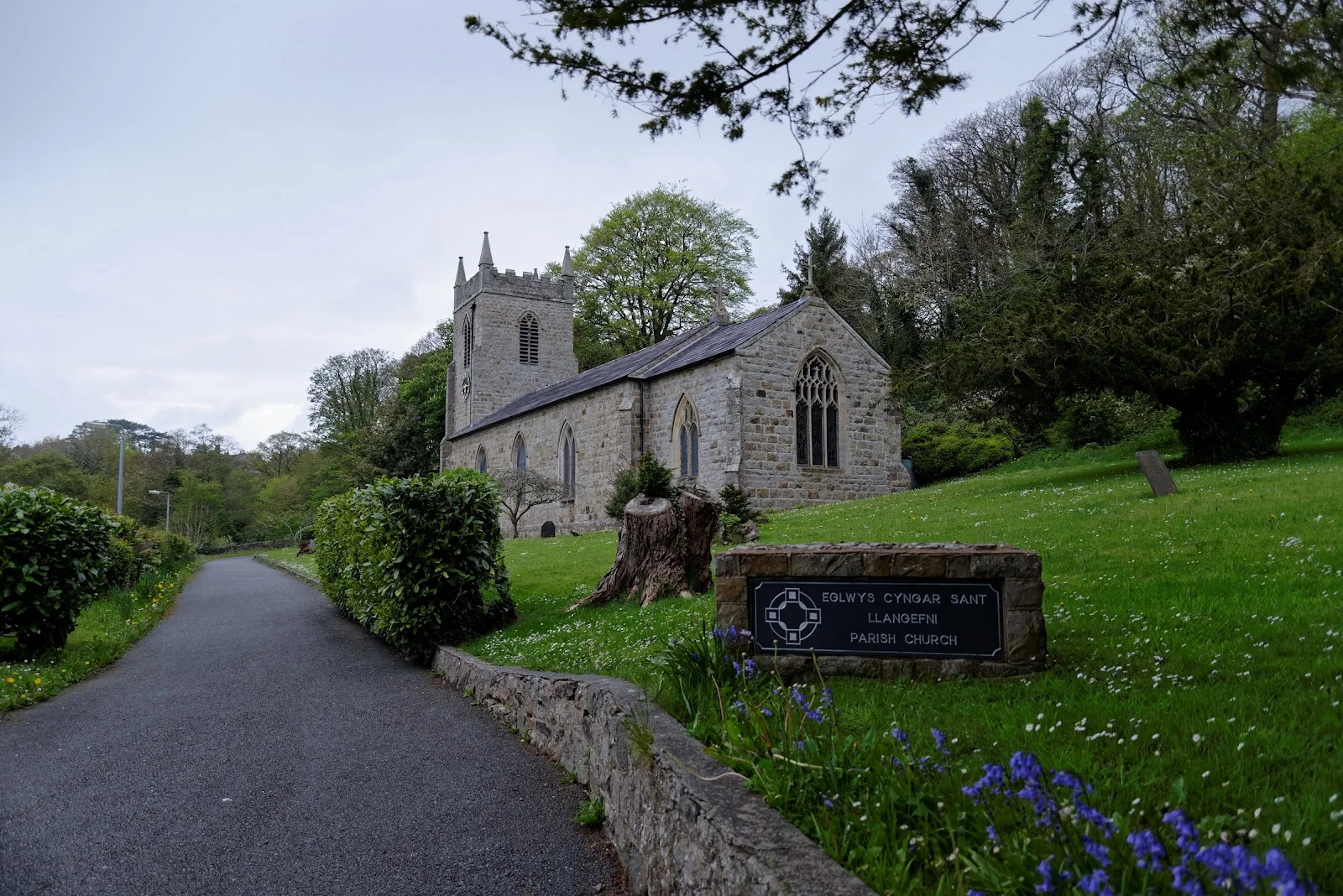 St Cyngar's parish church on the edge of Llangefni, Anglesey